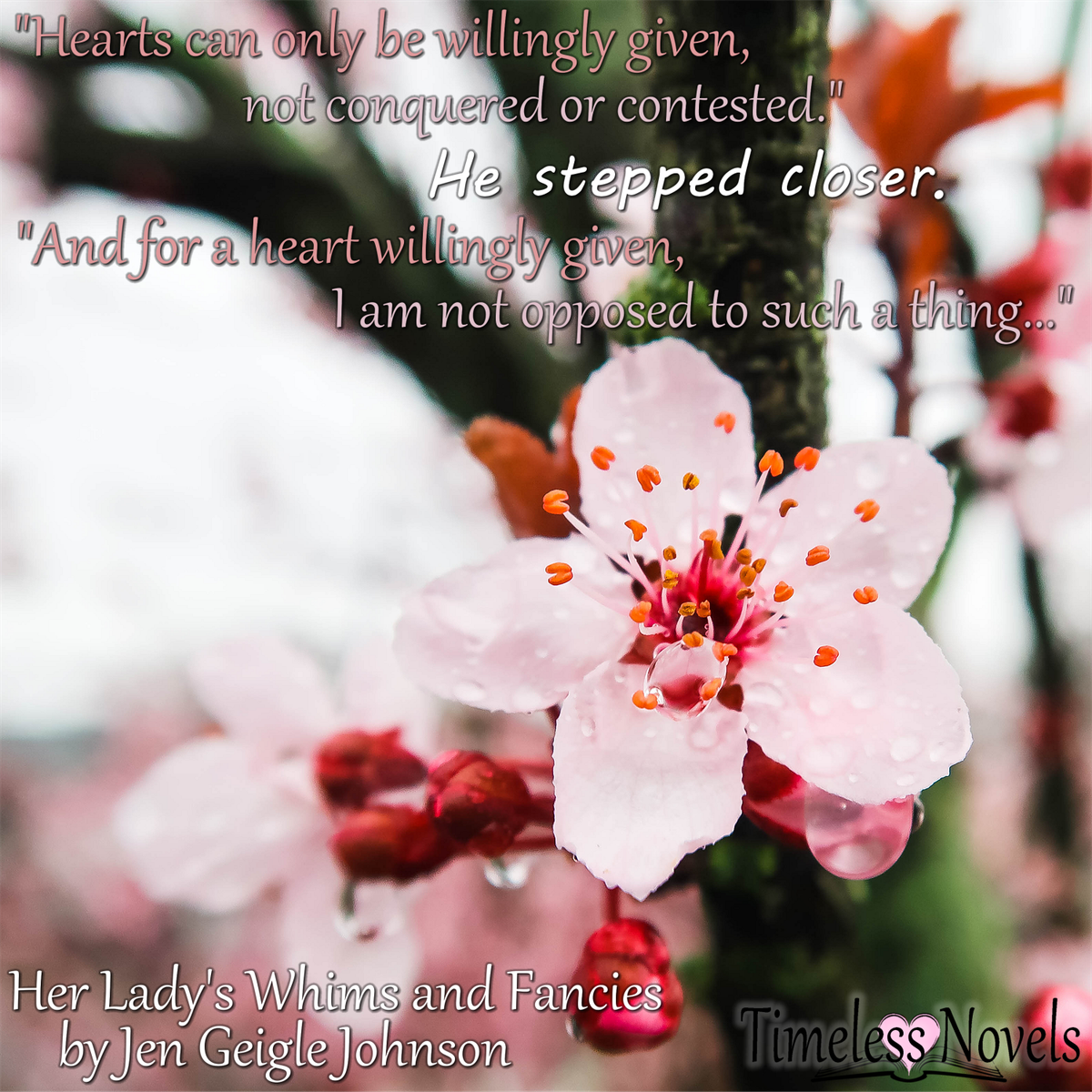 timelessnovels's tweet photo. If you are looking for a fun series about sisters, check out Her Lady’s Whims and Fancies. Review https://t.co/k32fgwGzX0 @AuthorJen #regency #regencyromance #bookstagram #bookquote #quotes #HistoricalRomance #historicalfiction #photography #Flowers #timelessnovels #cherryblossom https://t.co/4d4eUI0MII