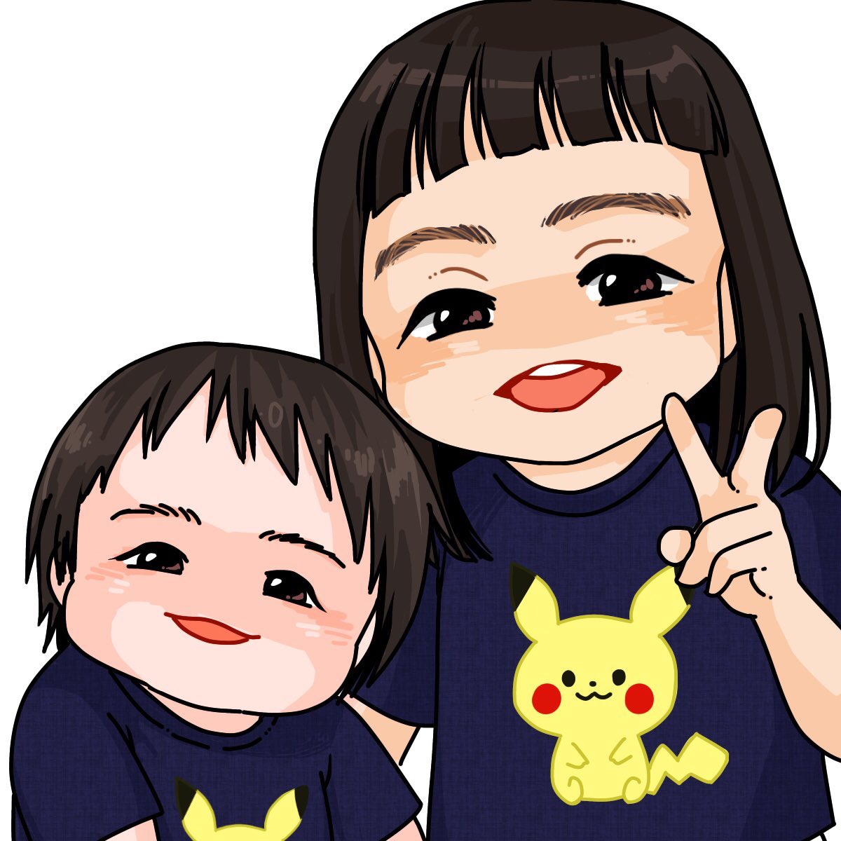 鬼滅の刃 カナエさん Lxllxlll の似顔絵企画に当選して姉妹を描いてもらいました 塩りのイラスト