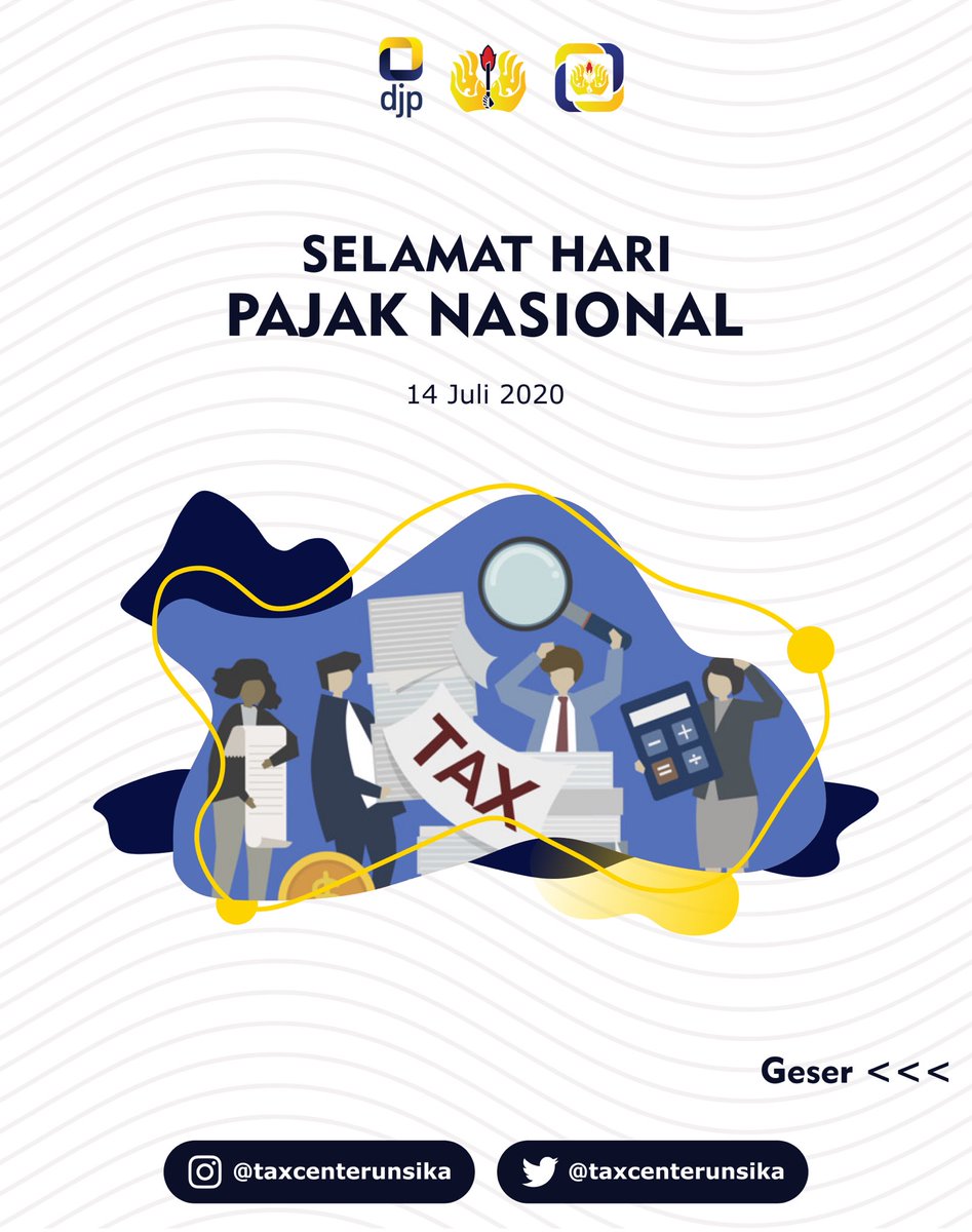 TaxCenterUnsika's tweet photo. Selamat Hari Pajak Nasional!
Semoga kesadaran masyarakat dalam melaksanakan kewajiban di bidang perpajakan selalu meningkat, karena pajak adalah salah satu sumber dana yang digunakan untuk pembangunan berbagai fasilitas/infrastruktur negeri ini.
#TCPROGRESIF
#HariPajakNasional https://t.co/erPs9P2Xji