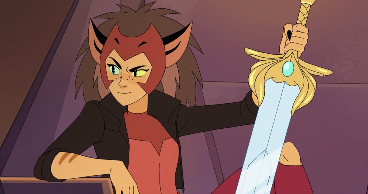 i did some @DreamWorksSheRa screencap redraws with the catradora child finn!! i <3 them so much okay bye @Gingerhazing #shera #spop #catradora #spopfinn #catra #adora #finn