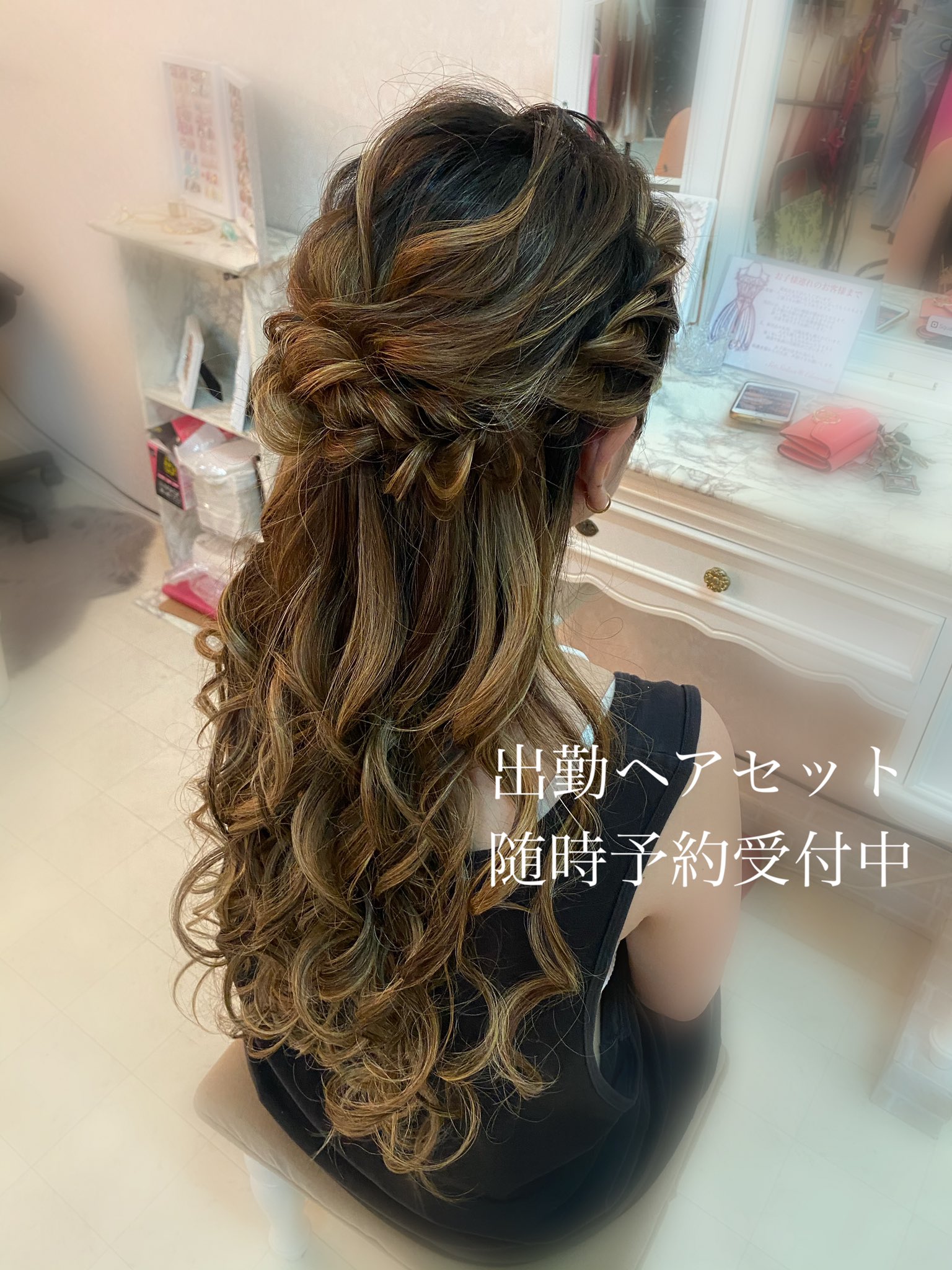 Setsalon Churaku 出勤ヘアセット ヘアセット お出かけヘアセット デートヘアセット 撮影ヘアセット 沖縄市ヘアセット 沖縄ヘアセット キャバクラ キャバ嬢 ホスト メンズヘアセット 盛り髪 ハーフアップ スジ盛り イベント