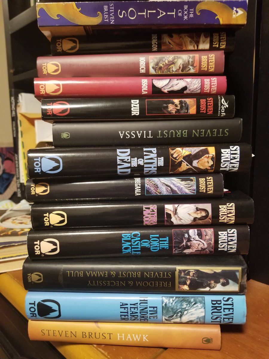 ibraul123's tweet photo. My summer reading list is all #stevenbrust #jhereg https://t.co/TumXUgOq68