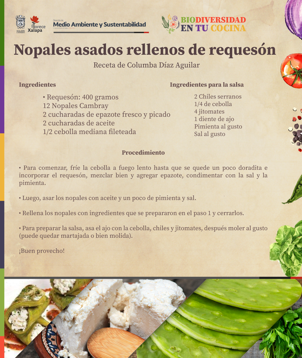 dir de medio ambiente y sustentabilidad on twitter biodiversidadentucocina el dia de hoy te traemos la receta nopales asados rellenos de requeson muchas gracias a columba diaz por compartirnos este delicioso twitter
