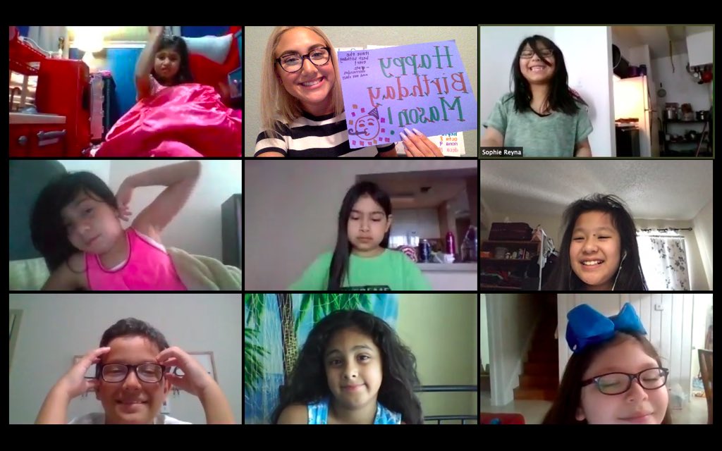 ms_hernandez2's tweet photo. Took a quick break today to wish one of our friends in our class a happy birthday☺️🎂 #virtualsummerschool #lovingclass #secondgrade https://t.co/FHZGwOybZq