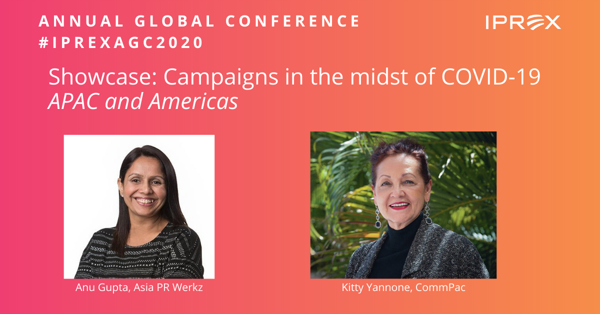 IPREX_Global's tweet photo. #IPREXAGC2020 Later tonight, #IPREXpartners @commpac & Asia PR Werkz will discuss their campaigns that are bringing clients into the future, as well as, how they are finding opportunity during the COVID pandemic.
#COVID19 #business #newbusiness #marketing #communications https://t.co/4SRiPRyWAI