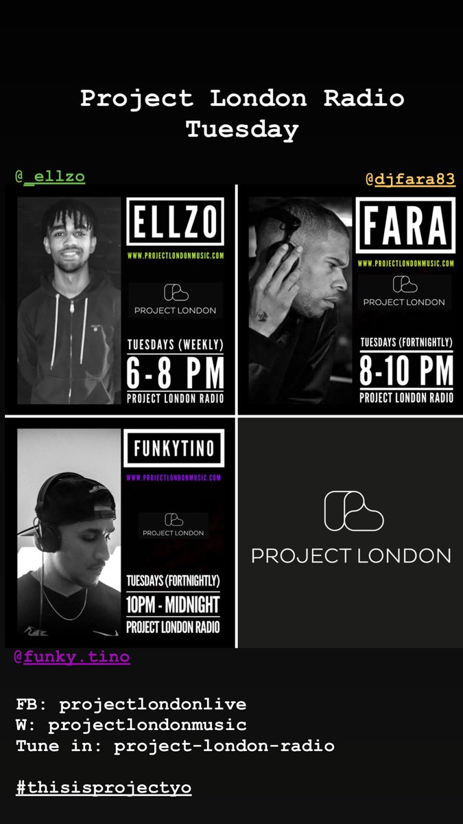 ProjectLondonR's tweet photo. Tuesdays have never looked so good!
#thisisprojectyo #housemusic #radio #london #underground https://t.co/dx3Q047WUK