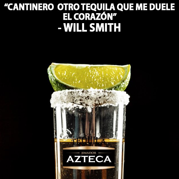 JimadorAzteca's tweet photo. Un shot de #TequilaAzteca para #WillSmith https://t.co/L1kEEjrwT7