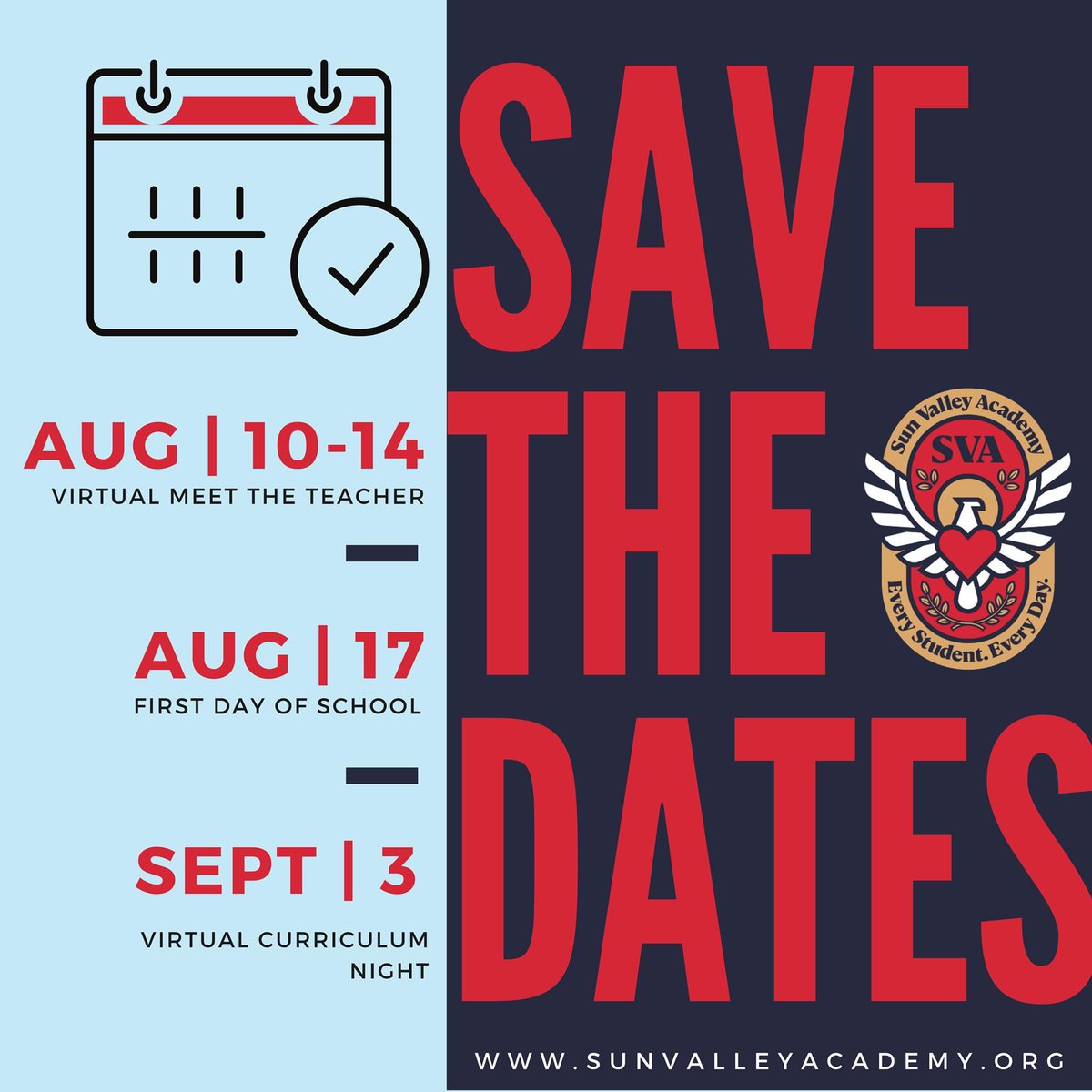 SVASchools's tweet photo. A few important dates to remember for the upcoming school year, be sure to mark your calendars! 😉🗓📌 https://t.co/CJWmqJxMQX