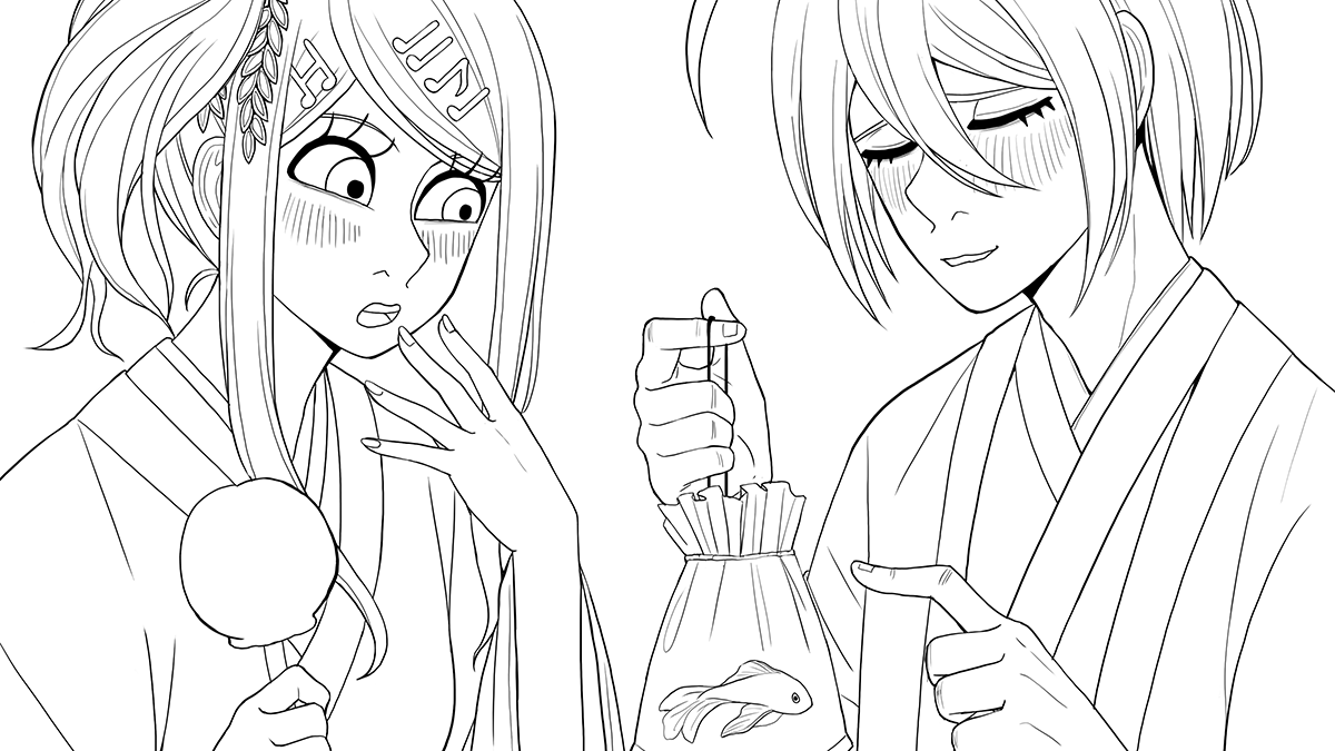 WIP (don't rt uwu) it's all fun till the time I have to color this and draw all the patterns 