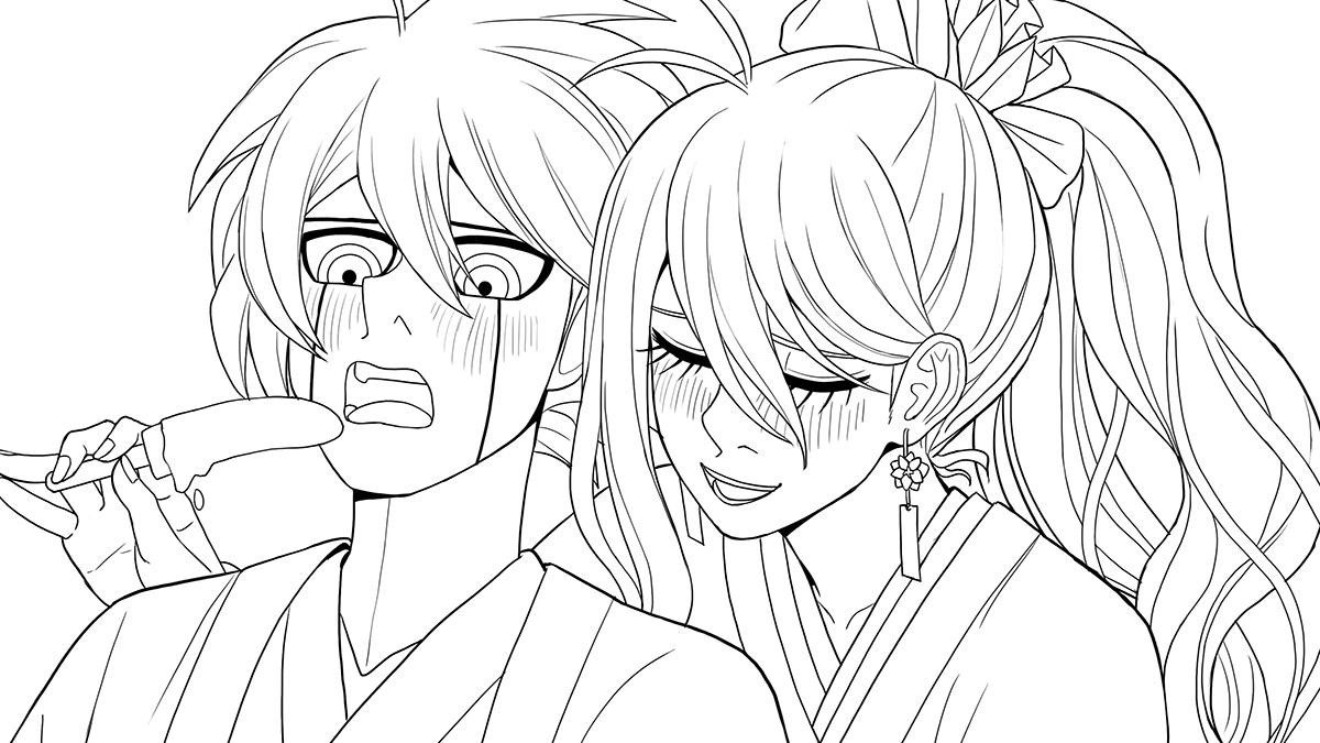 WIP (don't rt uwu) it's all fun till the time I have to color this and draw all the patterns 