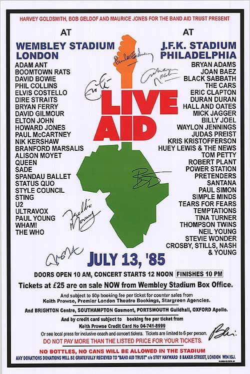 Radioacktiva_'s tweet photo. Hace 35 años se llevó a cabo el Live Aid, un concierto simultáneo en Londres y Filadelfia para recaudar dinero contra la hambruna en Somalia y Etiopía 🤘

Fue tan grande e importante para el mundo que se declaró la fecha como el Día Mundial Del Rock🤘
 
#DíaDelRockRadioacktiva🤘 https://t.co/mEtKSNKnmt
