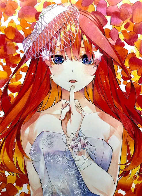 リアンヌさん誕生日おめでとう!
過去画だけど一花以外の4人貼ります。
これからも頑張ってください(o≧∇≦)o
 #リアンヌイラストフェス
#色鉛筆模写 
#五等分の花嫁 