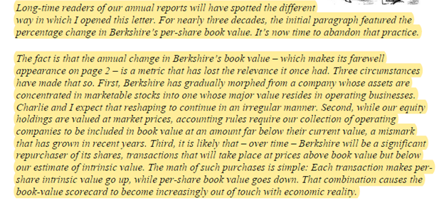 23/ How about P/B? Isn’t it also cheap and relevant for  $BRK? At ~1.1x, it’s certainly cheap. But Buffett kinda told us in 2018 not to focus on BV anymore.