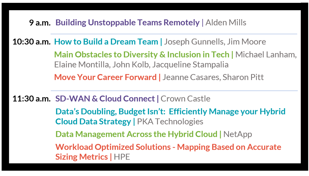 NYSERNet's tweet photo. NYSCIO 2020 Virtual Conference session line up for Tuesday, July 14. Thank you speakers and sponsors, without you this conference would not be possible! #NYSCIO2020 https://t.co/DVmoXjp4eU https://t.co/2xXuWGXr1L