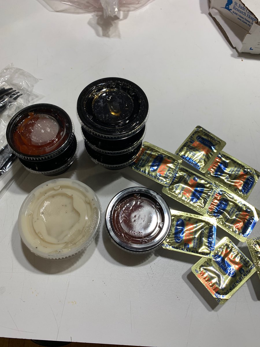 bsuhr's tweet photo. Come on @ihop no whipped butter because not individually wrapped because of COVID. But someone can fill ketchup, gravy and syrup manually? Pancakes are terrible with regular butter. https://t.co/PU3thPzCzE