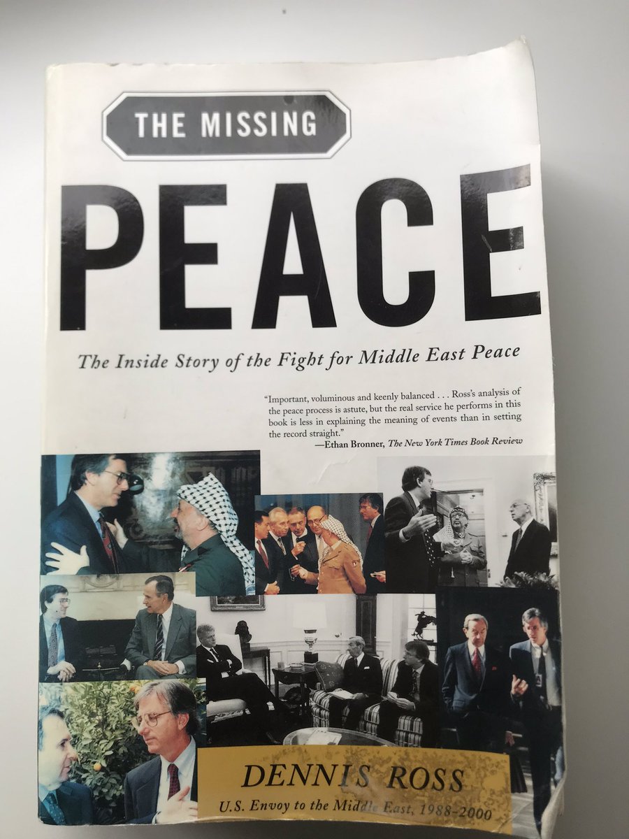 saltyoei's tweet photo. Finished this hoping that @AmbDennisRoss would write another book picking up where he left off! Would love to read his analysis of the last fifteen years of the Middle East peace process https://t.co/XdNcv96sCQ