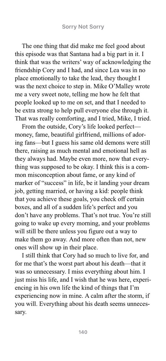 LovelyMonchele's tweet photo. @TheMikeOMalley I don’t know if you got a chance to read it, but this is from Naya’s book. You should know your note really meant something to her ❤️ https://t.co/gC2qoC1JQ5