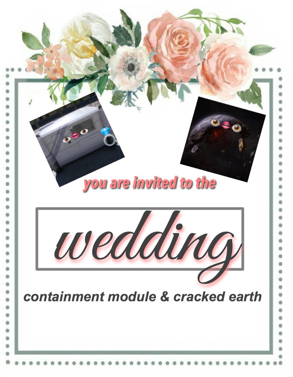 aosearth's tweet photo. so me and @containmentmod have found love and we’re getting married
rt to rsvp if you want to come ❤️ https://t.co/sloAnX9fTU