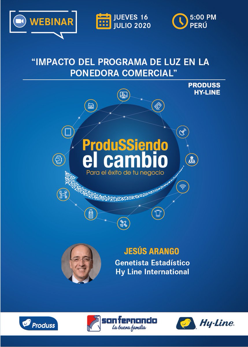 Rev_Avipecuaria's tweet photo. #Produss te invita a participar #webinar: "Impacto del programa de luz en la ponedora comercial", - #JesúsArango - Genetista Estadístico de Hy Line International
🗓 16 de Julio
⏰17:00 pm 🇵🇪
Regístrate📝▶ https://t.co/k93aM9x7B7
https://t.co/lDoAgBhSDb https://t.co/d7p6uLiyMO