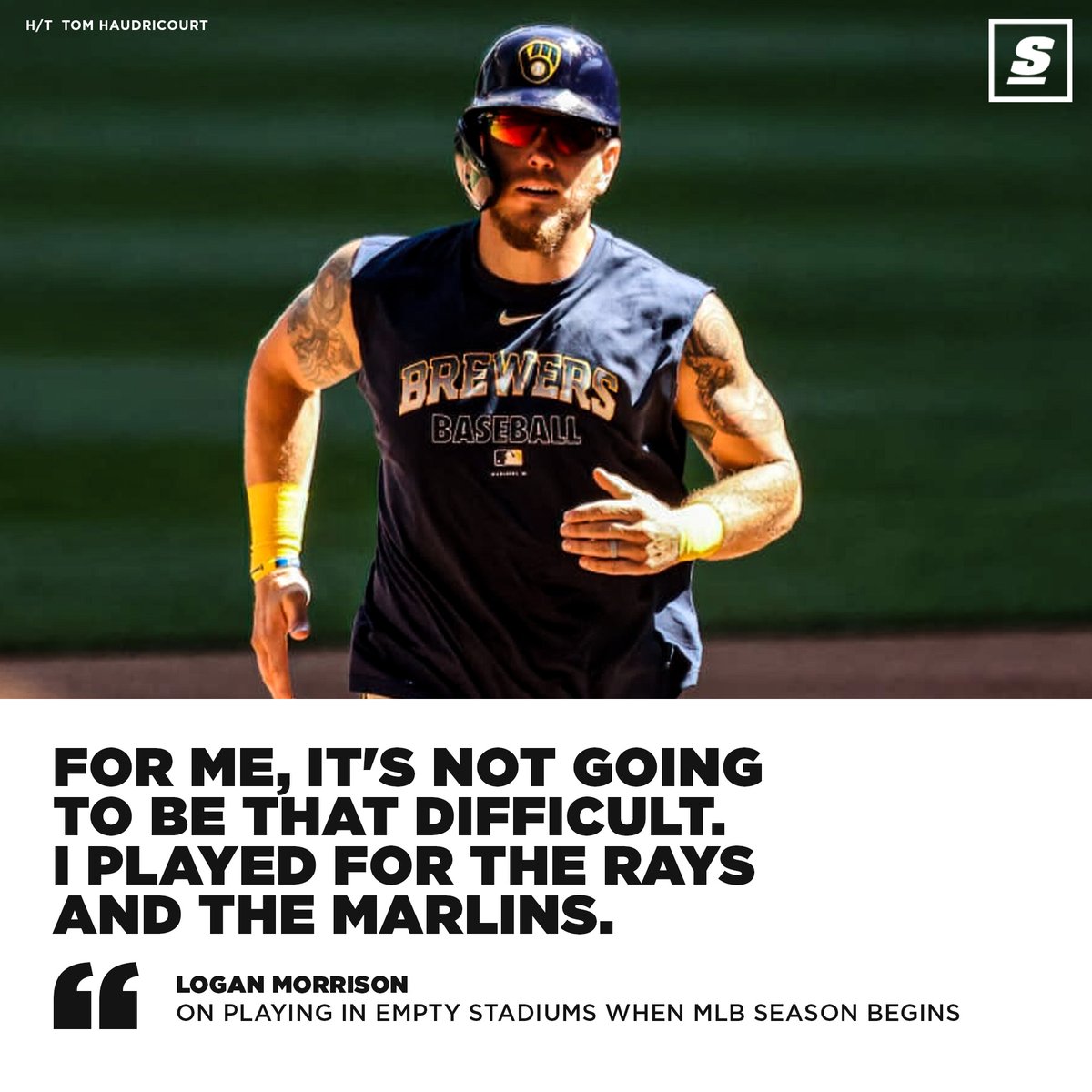 theScore's tweet photo. Playing in front of empty stands isn't going to be a problem for Logan Morrison. https://t.co/vcpJyynhcH https://t.co/Nv5pVG3I9m