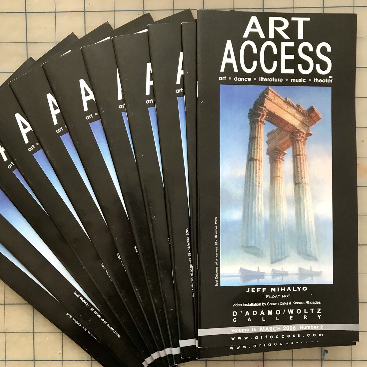 JeffMihalyo's tweet photo. Thank you Debbi for the box of 2006 #ArtAccess magazines with Boat Columns on the cover. This issue promoted my exhibit at a now defunct #Seattle #gallery . The original #painting was included in the 2010 #BeijingBiennale and later sold to an #artcollector in #TelAviv . https://t.co/yCnM2STw50