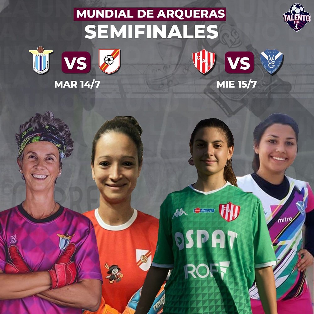 #MundialDeArqueras ⚽🏆 | ¡Semifinales! Estos fueron los cuatro equipos más votados 👇🏻 ▶️ #Banco - #RenatoCesarini (Martes 20 hs) ▶️ #Unión - #VillaGobernadorGálvez (Miércoles 20 hs)