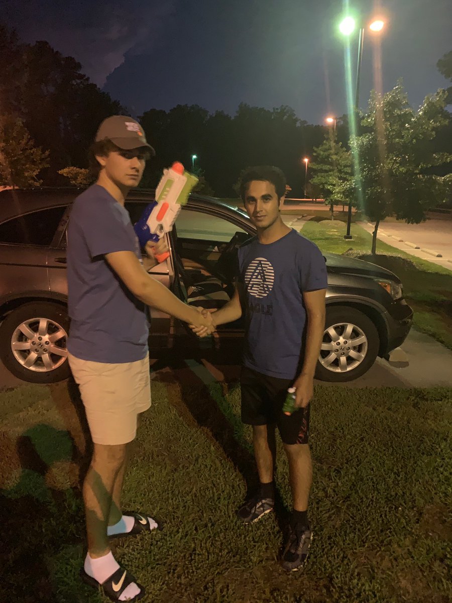 SouthWaterVibe's tweet photo. Sean takes out Naman of @TillSquirt at the nature park after @tommy_jablonski fails a double cross😣🤧🤣 KILL COUNT: 1 @afhswaterwars https://t.co/14BsSt9Yex