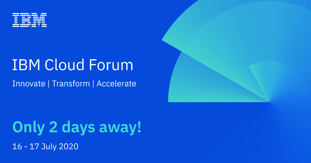 AnneyshaBiswas's tweet photo. It’s almost time to transform your business with holistic cloud knowledge sharing at IBM #CloudForum2020. With breakout sessions, hands-on lab, and showcases, this is going to be a defining moment for your digital transformation journey. https://t.co/l5IwIBOm4u