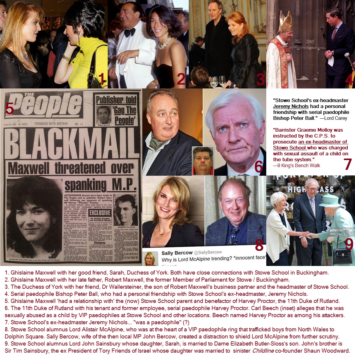 Also from the map, nearby  #StoweSchool is associated with:Ghislaine, Ghislaine's ex lover & FergiePrincipal Wallersteiner—son of Robert Maxwell's business partnerPedophile Bishop Peter Ball, 'a pedo ex-principal' & 'a pedophile ring'The late child trafficker Lord McAlpine