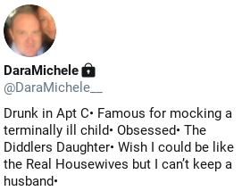 TwitAcctCA's tweet photo. This is the real daramichele_ aka The Diddler's Daughter.
#RHOC 
#racist #childless #dui
#DomesticViolenceOnMen https://t.co/JU0mwiZKXA
