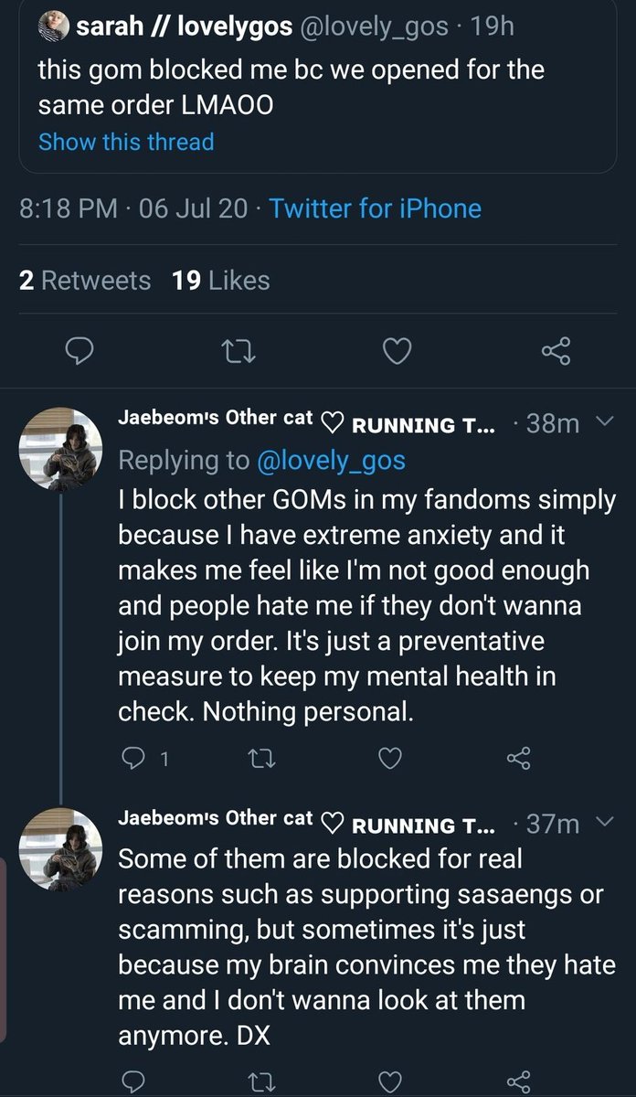 She has time and time again ridiculed, bullied, and then blocked other GOM, for her own narrative. Using anxiety as an excuse, now that's a lie. My anxiety has never made me Harass people, that's for sure...