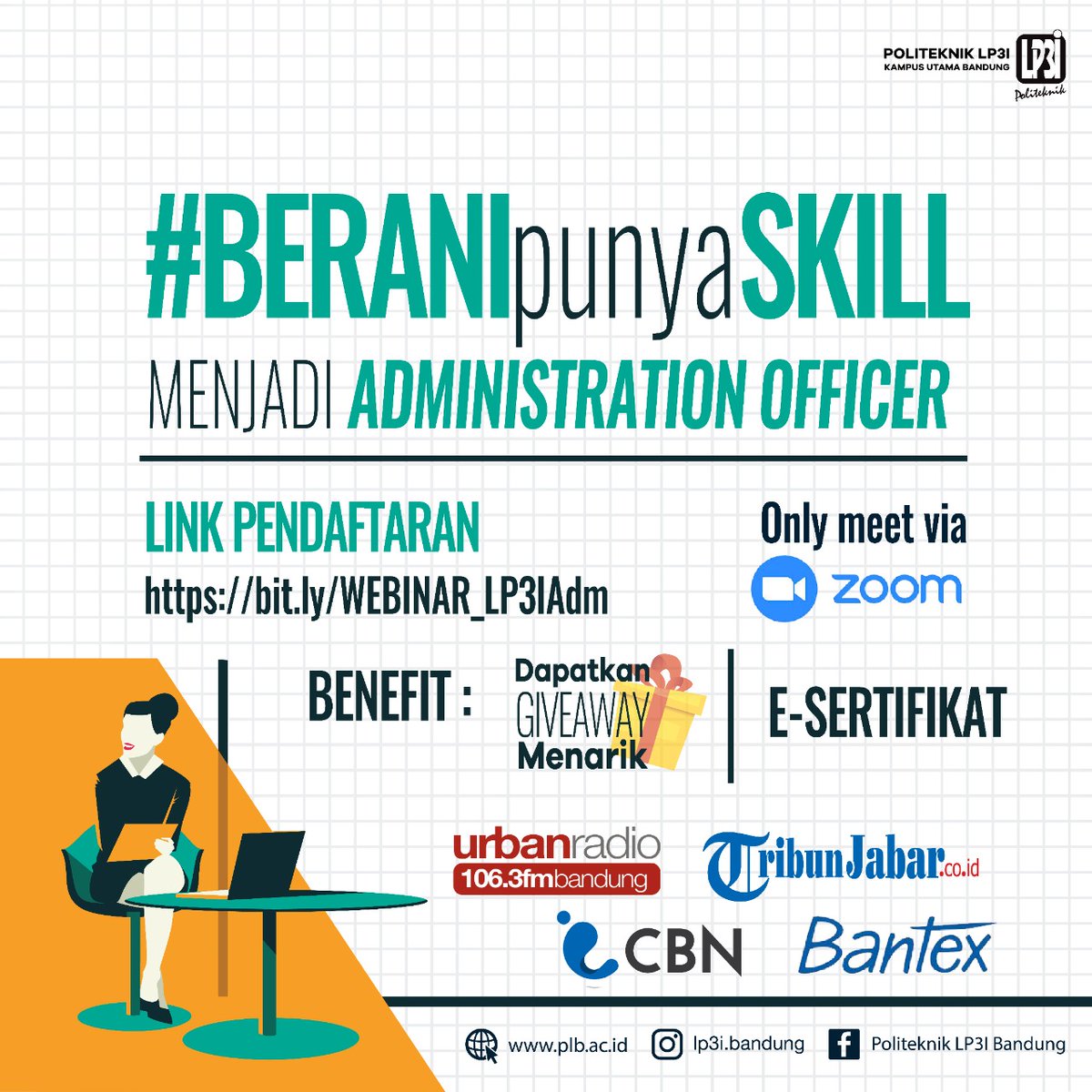 MarketlinkID's tweet photo. Seminar Online menarik dengan tema "Prospek Administration Officer di Era Digital” bersama @LP3I_bandung Segera daftar di: https://t.co/wW0tJw9C8e https://t.co/gLr7QM4a6d