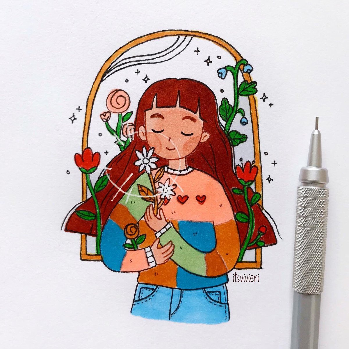 itsvivieri's tweet photo. A #drawthisinyourstyle of @cheyennebarton character that I did some months ago. I was playing with Copic marker with this drawing.

#illustration #artwork #dtiys https://t.co/ts7QQ5x71X