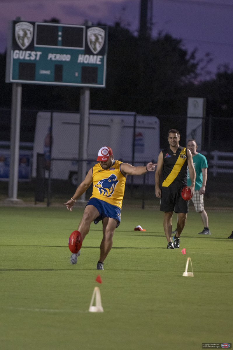 USAFL1997's tweet photo. CARN THE DINGOES:
Though they traded their feathers for fur last year, the @DallasARFC Dingoes carry with them almost a quarter century of Aussie Rules passion.
#ForDallas #GoDingoes https://t.co/XNfVso7rNy