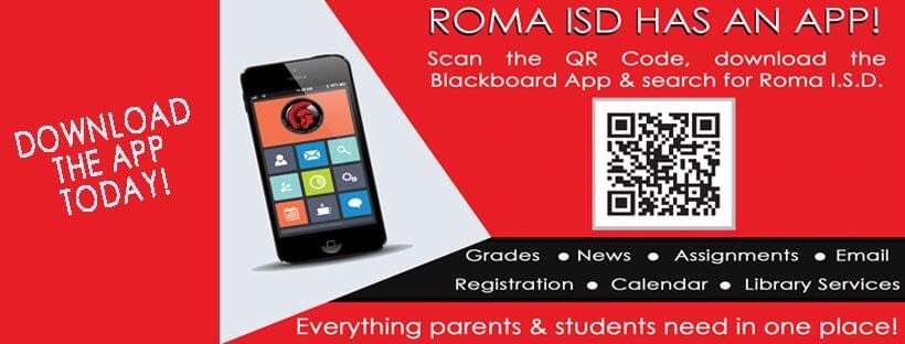 RomaISD's tweet photo. PLEASE download the Roma ISD App today! You will have so much information at your fingertips. https://t.co/TkltywGYmI