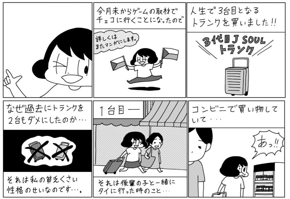 トランクを2台壊した話です。
注・数年前に描いた漫画です。
注・左から右に読んでください。 