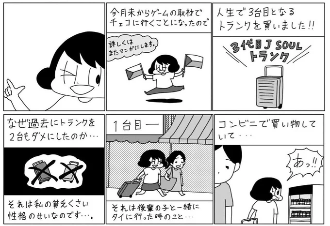 トランクを2台壊した話です。
注・数年前に描いた漫画です。
注・左から右に読んでください。 