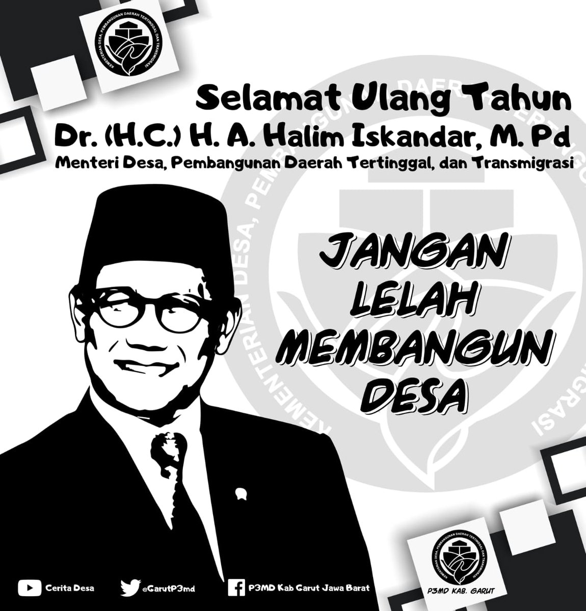 GinanWibawa's tweet photo. Selamat ulang tahun pa, jangan lelah membangun desa, semoga panjang umur dan diberikan kesehatan 

#Harlah58GusHalim
#TPPkabupatengarut

@jokowi 
@halimiskandarnu 
@anwsanusi
@malik_haramain
@imansyukri
@taufikmadjid71
@fachrilabalado 
@KemenDesa
@ginanwibawa
@GarutP3md https://t.co/5botQ9CbMM