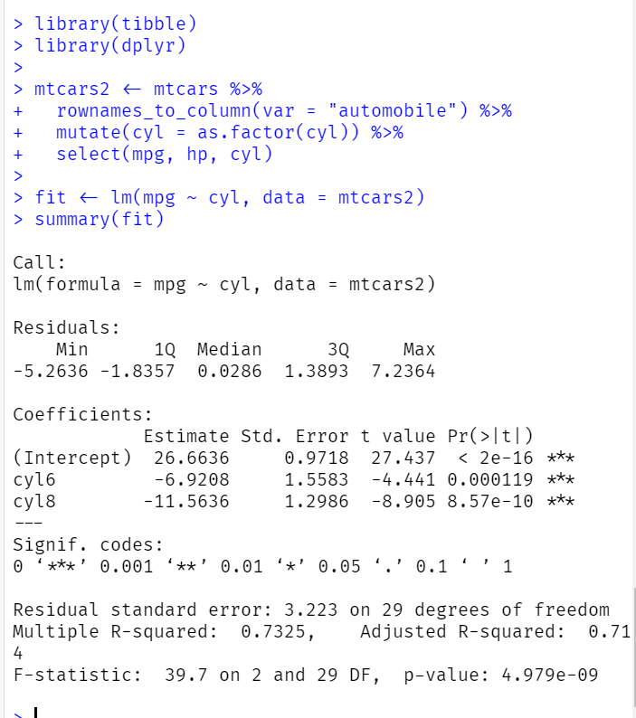 a tweetorial on  #broom and linear models with categorical features in  #rstats based on a super common confusion and related feature request we getsuppose you estimate a linear regression where a categorical predictor is of primary interest, something like this: