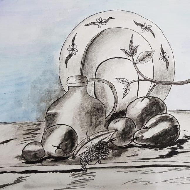 SheetalArtz's tweet photo. Title : Still Life Medium: Ink colour #SheetalArtz #Inkcolour #stilllife #painting https://t.co/c4NpIAHM9Z