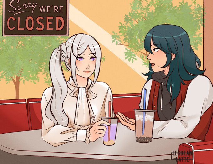 She wanted a DIFFERENT type of boba :/ 
#edeleth #edelgard #modernau #byleth #fe3h 