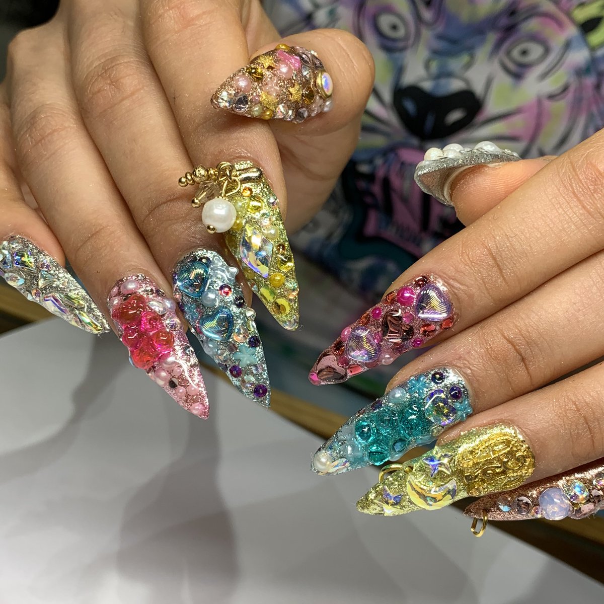 Vee_Esco's tweet photo. So KAWAI 😭💕✨ #nails #kawaii #miami https://t.co/zVXi83f7Z0
