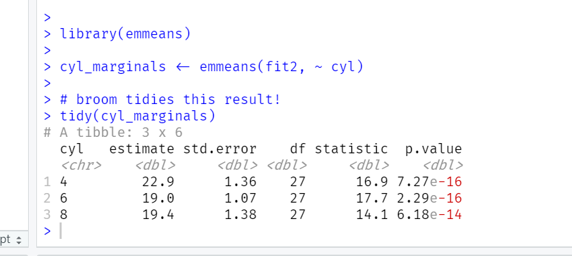 emmeans can automatically do all sorts of wonderful things for you like get SEs, multiple comparison adjusted p-values and CIs, and on and on. it has great vignettes documenting how it works. even better, broom can tidy emmeans output! https://github.com/rvlenth/emmeans 