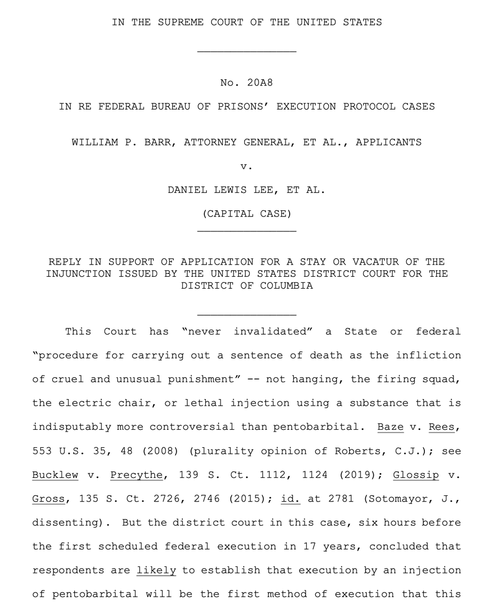 DOJ did, however, just file its reply at   #SCOTUS seeking to stay or vacate the injunction — still seeking to proceed.