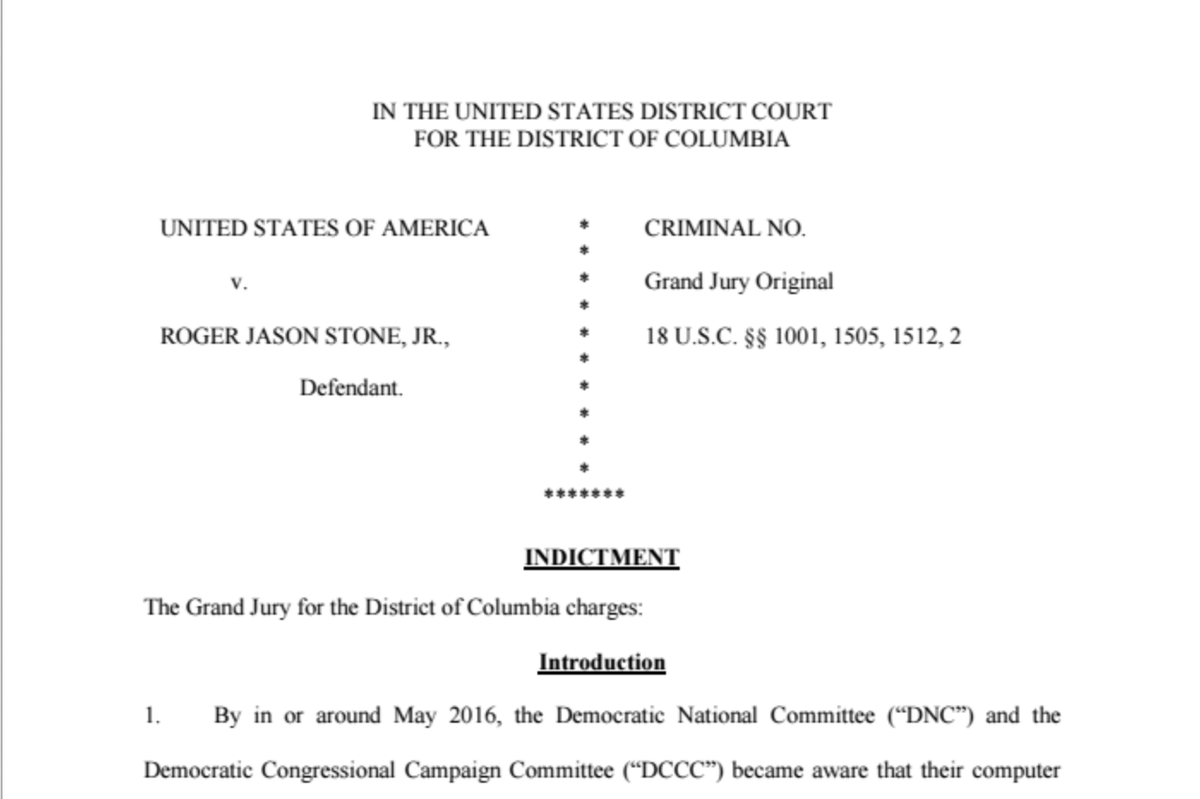 Well - it's time to get into *just a few of the filings,* so here's the Bottom Line Up Front: they ain't even charged Roger Stone yet with what he's done.Not even all the OTHER crimes they got warrants for.Trump and Barr expended their ammo over...nothing. So they're screwed.