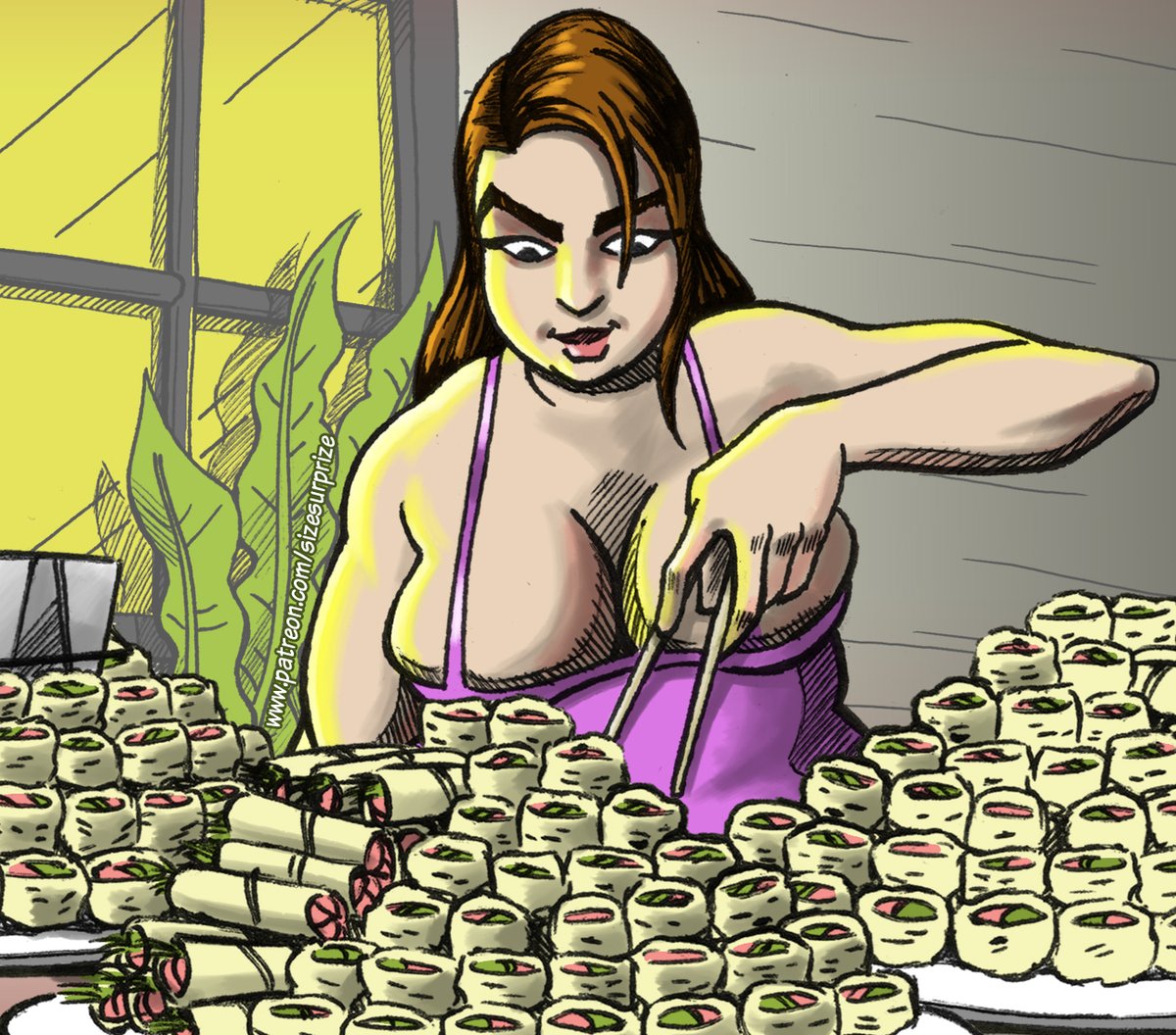 sizesurprize's tweet photo. Imagine you're at a sushi restaurant.
...and you see this at the other side of the table...
🤤🤤🤤
"Mandy" page 32 Preview
https://t.co/yMxERrH5VH
Read 66 Pages and 57 colour pages on my patreon :)
#allyoucaneat #foodee #feedee https://t.co/p9zsEc2qy8