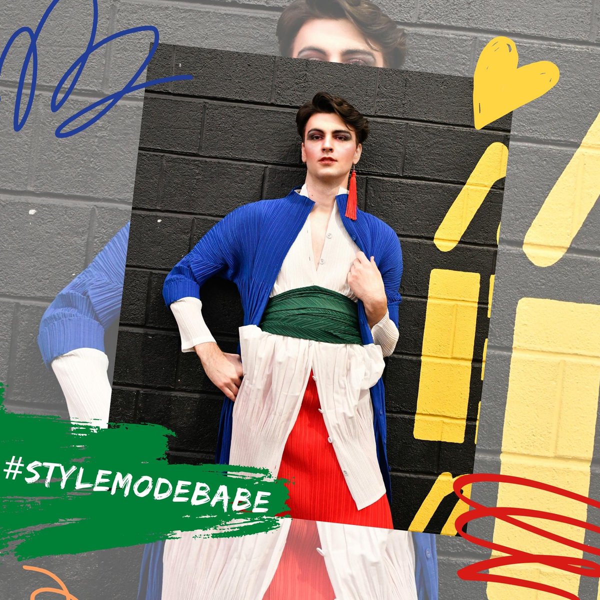 HenryvanDoerjat's tweet photo. Be bold, be you!

#ShareWithPride

Brandon wears two layers of accordion pleats textured shirt combined with multifunctional scarf as obi belt, and a harem pants in red available online on:
➡️ https://t.co/wX8OXIhZ5E ⬅️
•
•
•
📸 4U Photography https://t.co/WG7prhsKxY