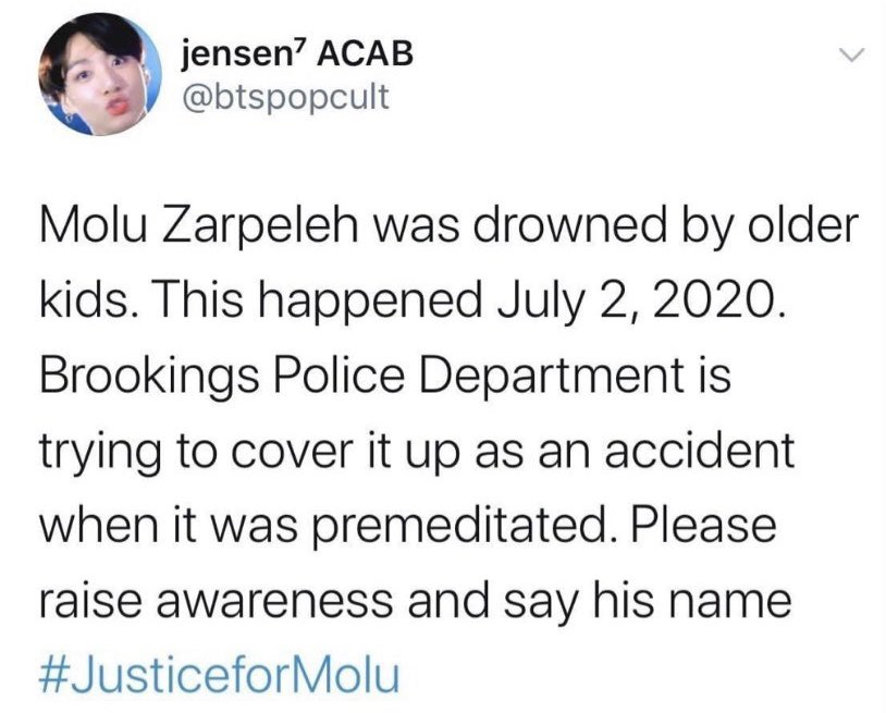 hannahhol's tweet photo. Check your kids racist and violent tendencies. Check your own. Racism and violence are learned. This should have never happened. #JusticeForMolu https://t.co/KW4fShdfKF