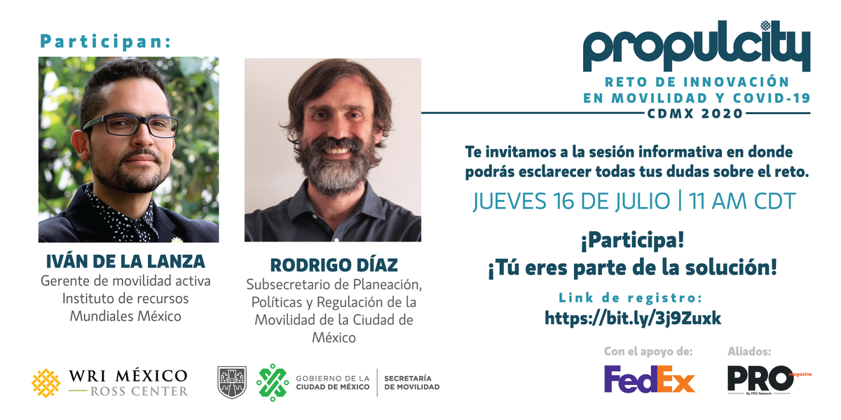 Sabemos que tienes dudas y queremos resolverlas. Te invitamos charlar con <a href="/LaSEMOVI/">Secretaría de Movilidad CDMX</a> y <a href="/WRI_Ciudades/">@WRI_Ciudades</a>   sobre las necesidades de la ciudad y cómo resolverlas con este reto de movilidad.
Jueves 16 de julio | 11 am.
¡No faltes! 
bit.ly/3j9Zuxk