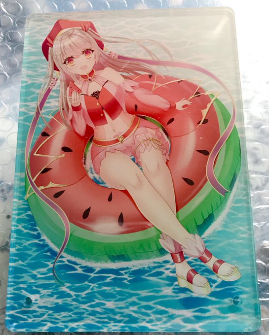 じゃぶマイで頒布予定のアクリルボードです!印刷綺麗です!置くだけで涼しくなりそう…!!#好きを形にトリニティ 